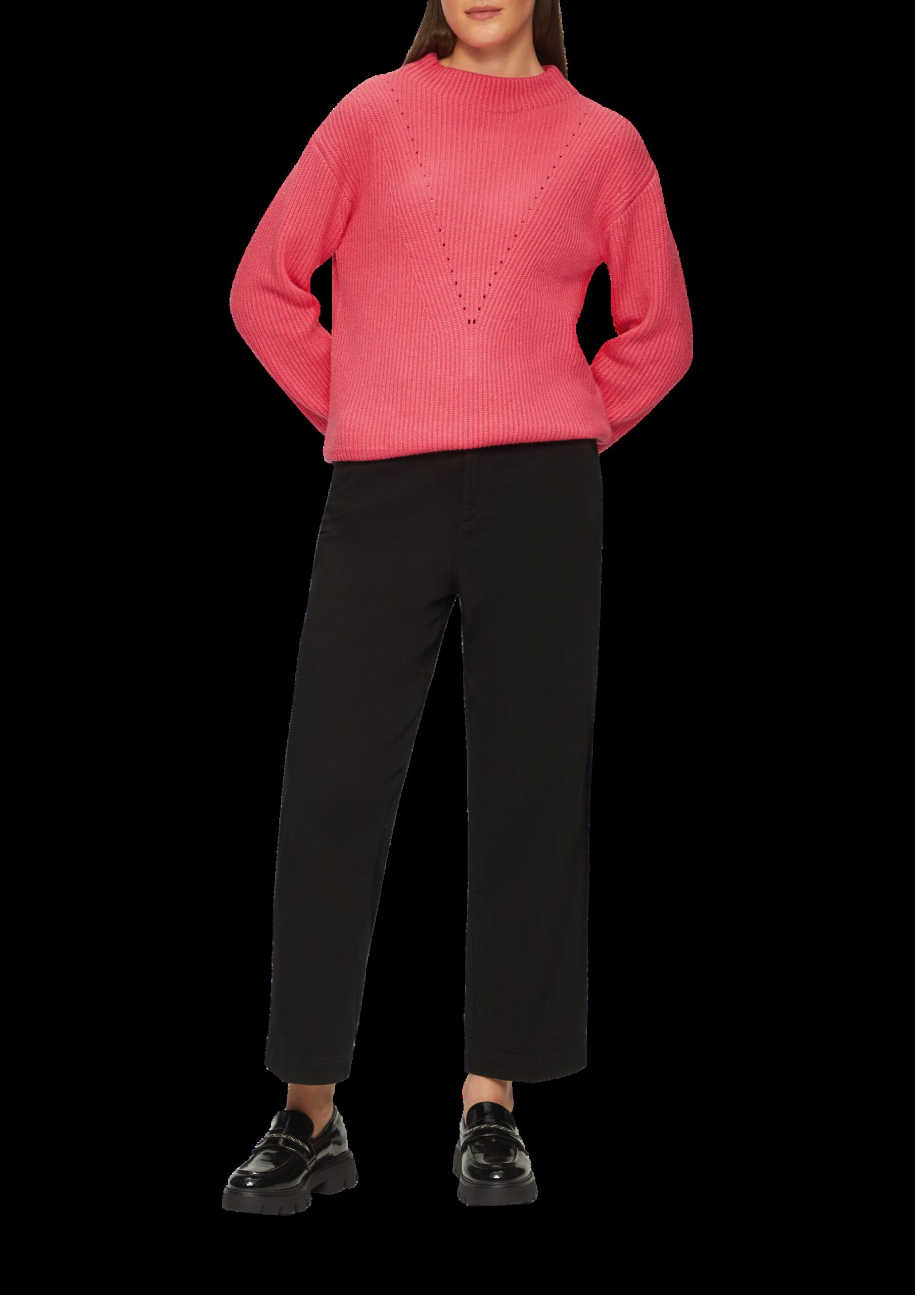 Oversized-Strickpullover mit Ajour-Detail