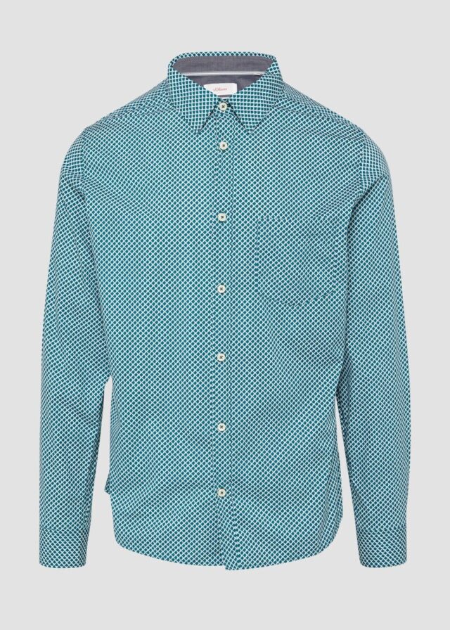 Slim Fit: Gemustertes Hemd aus Baumwollstretch