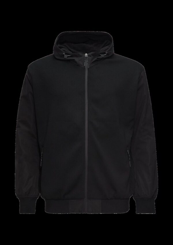 Jacke mit innovativem Materialmix und Kapuze