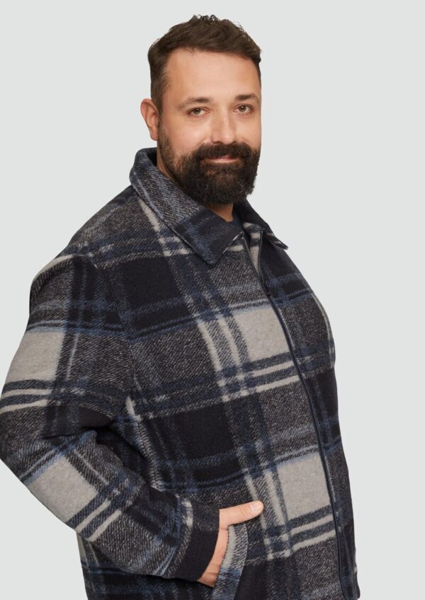 Karierte Hemdjacke aus Wollmix