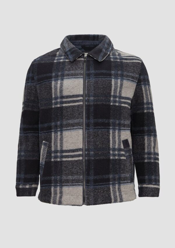 Karierte Hemdjacke aus Wollmix
