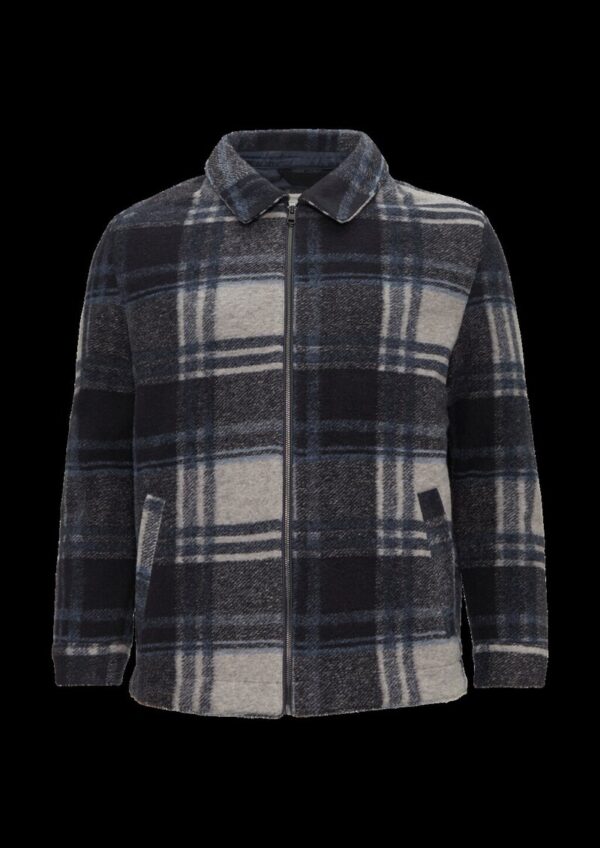 Karierte Hemdjacke aus Wollmix