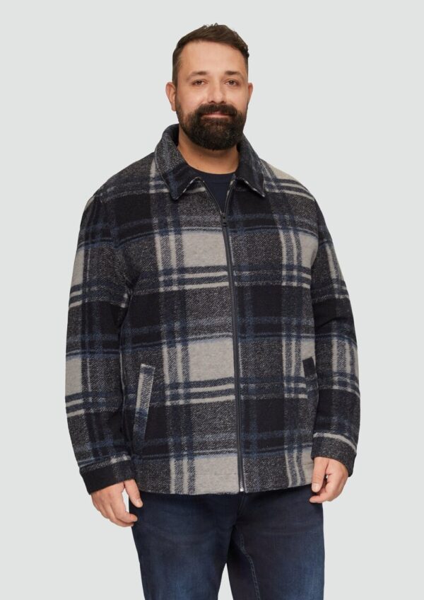 Karierte Hemdjacke aus Wollmix