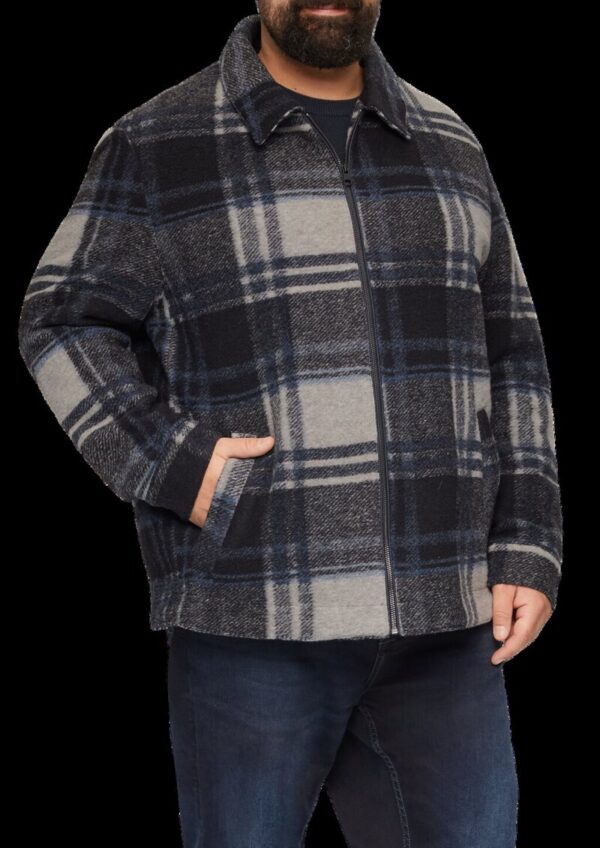 Karierte Hemdjacke aus Wollmix