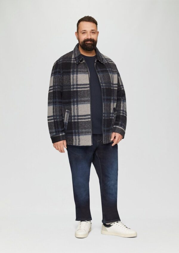 Karierte Hemdjacke aus Wollmix