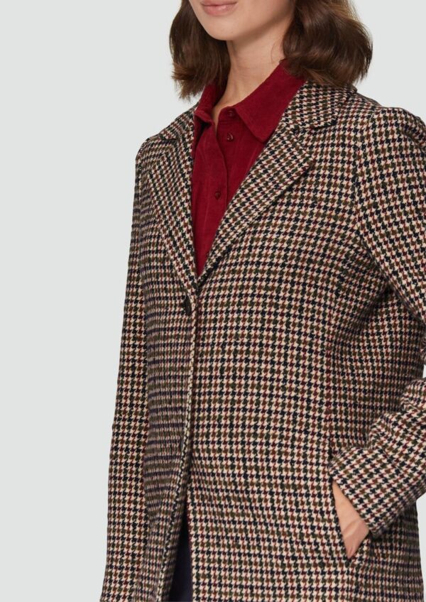 Karierter Mantel aus Wollmix