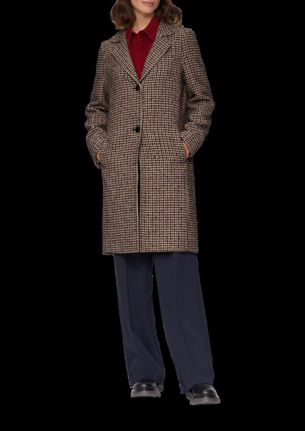 Karierter Mantel aus Wollmix