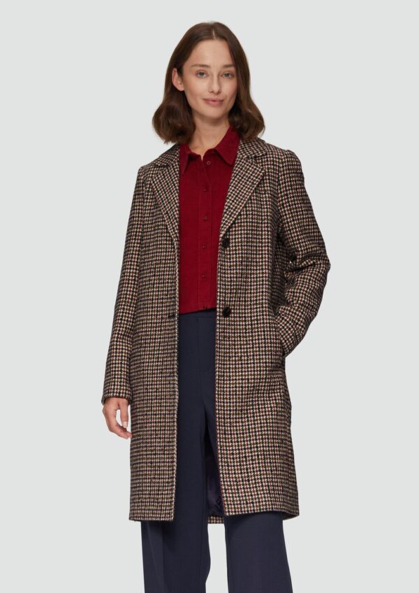 Karierter Mantel aus Wollmix