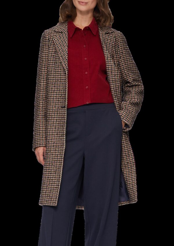 Karierter Mantel aus Wollmix