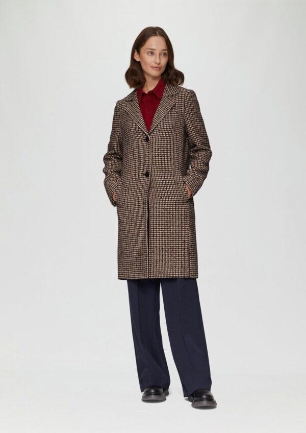 Karierter Mantel aus Wollmix