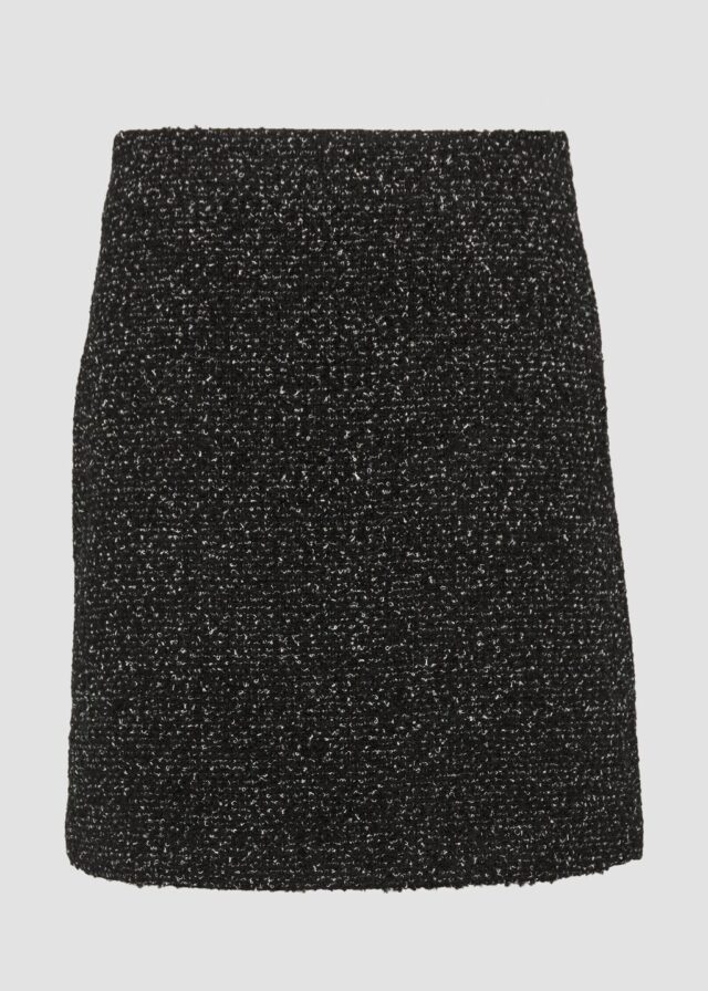 Kurzer Bouclé-Rock mit verdecktem Reißverschluss