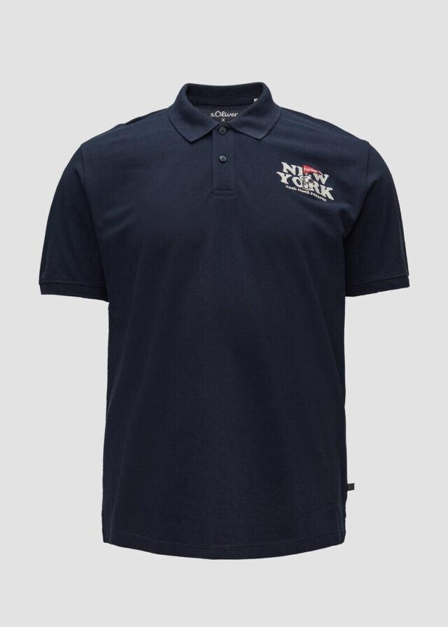 Poloshirt aus Baumwollpiqué mit Peanuts®-Motiv