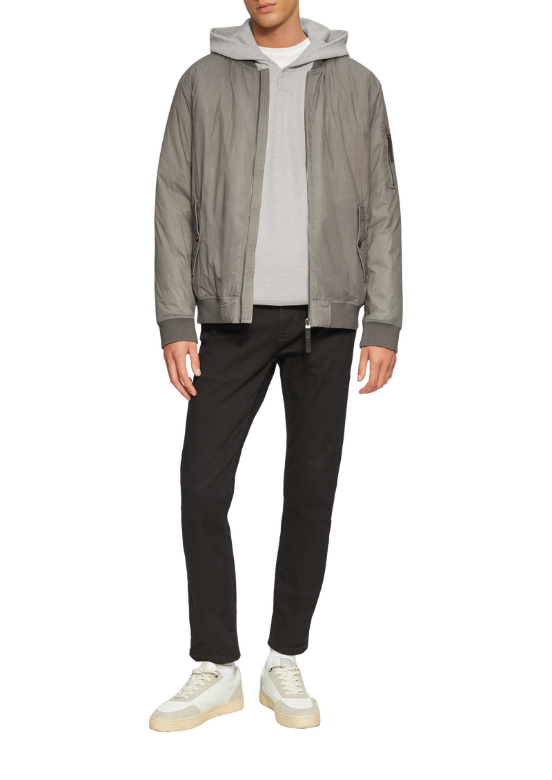 Hoodie mit Waffelstruktur und Logo-Detail