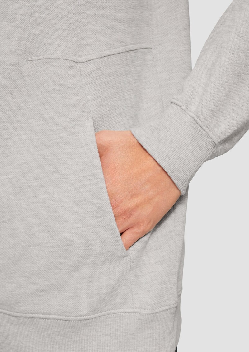 Hoodie mit Waffelstruktur und Logo-Detail