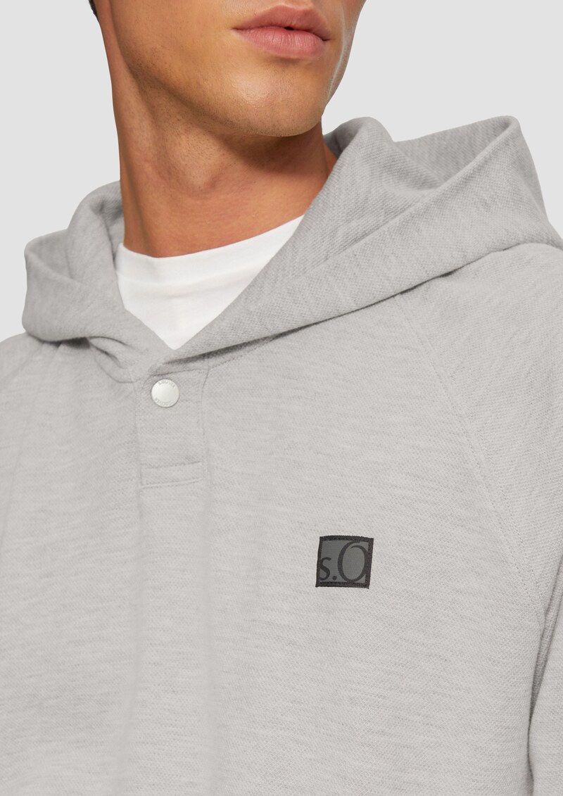 Hoodie mit Waffelstruktur und Logo-Detail