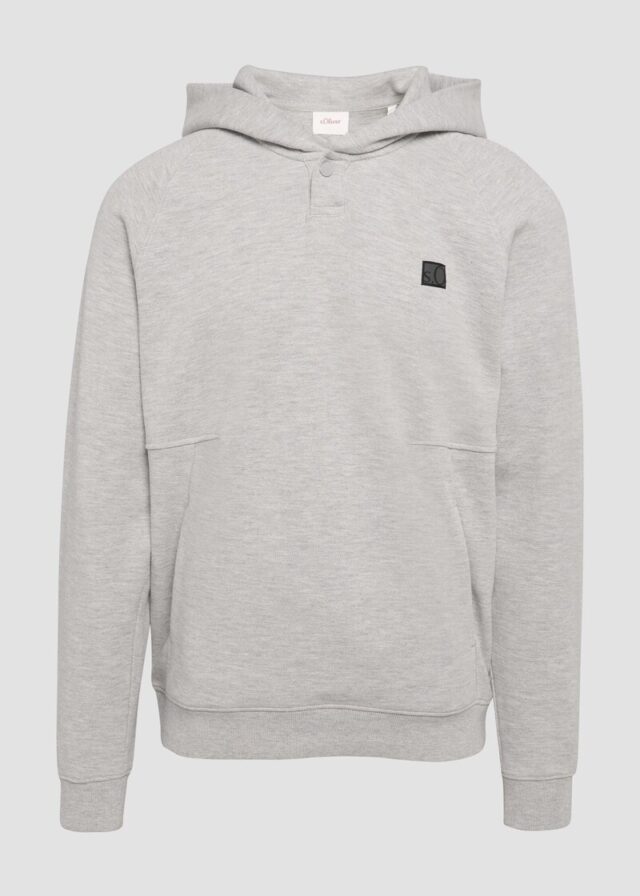 Hoodie mit Waffelstruktur und Logo-Detail