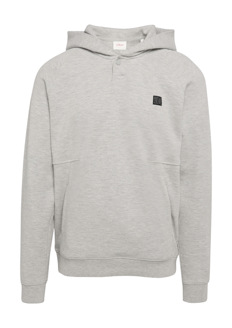 Hoodie mit Waffelstruktur und Logo-Detail