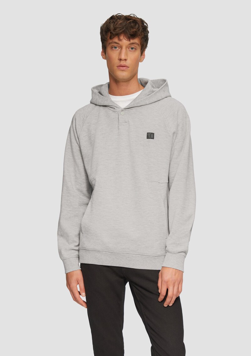 Hoodie mit Waffelstruktur und Logo-Detail