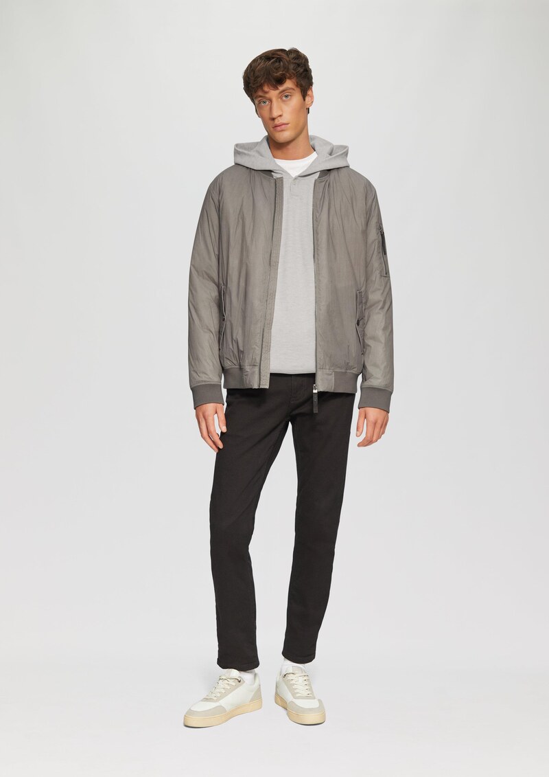 Hoodie mit Waffelstruktur und Logo-Detail