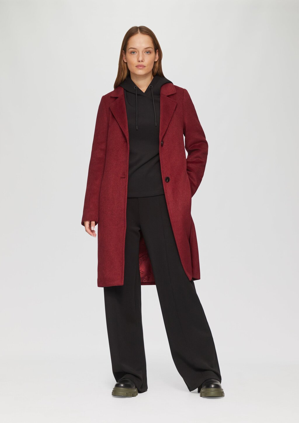 Weicher Wollmantel mit Reverskragen