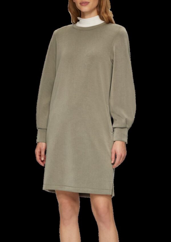 Scuba-Kleid mit Faltendetail am Ärmel und Eingrifftaschen