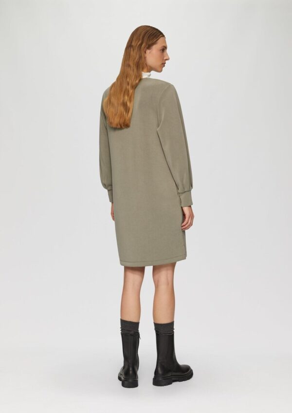 Scuba-Kleid mit Faltendetail am Ärmel und Eingrifftaschen