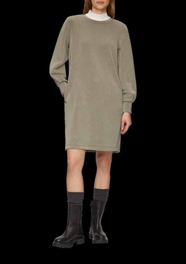 Scuba-Kleid mit Faltendetail am Ärmel und Eingrifftaschen