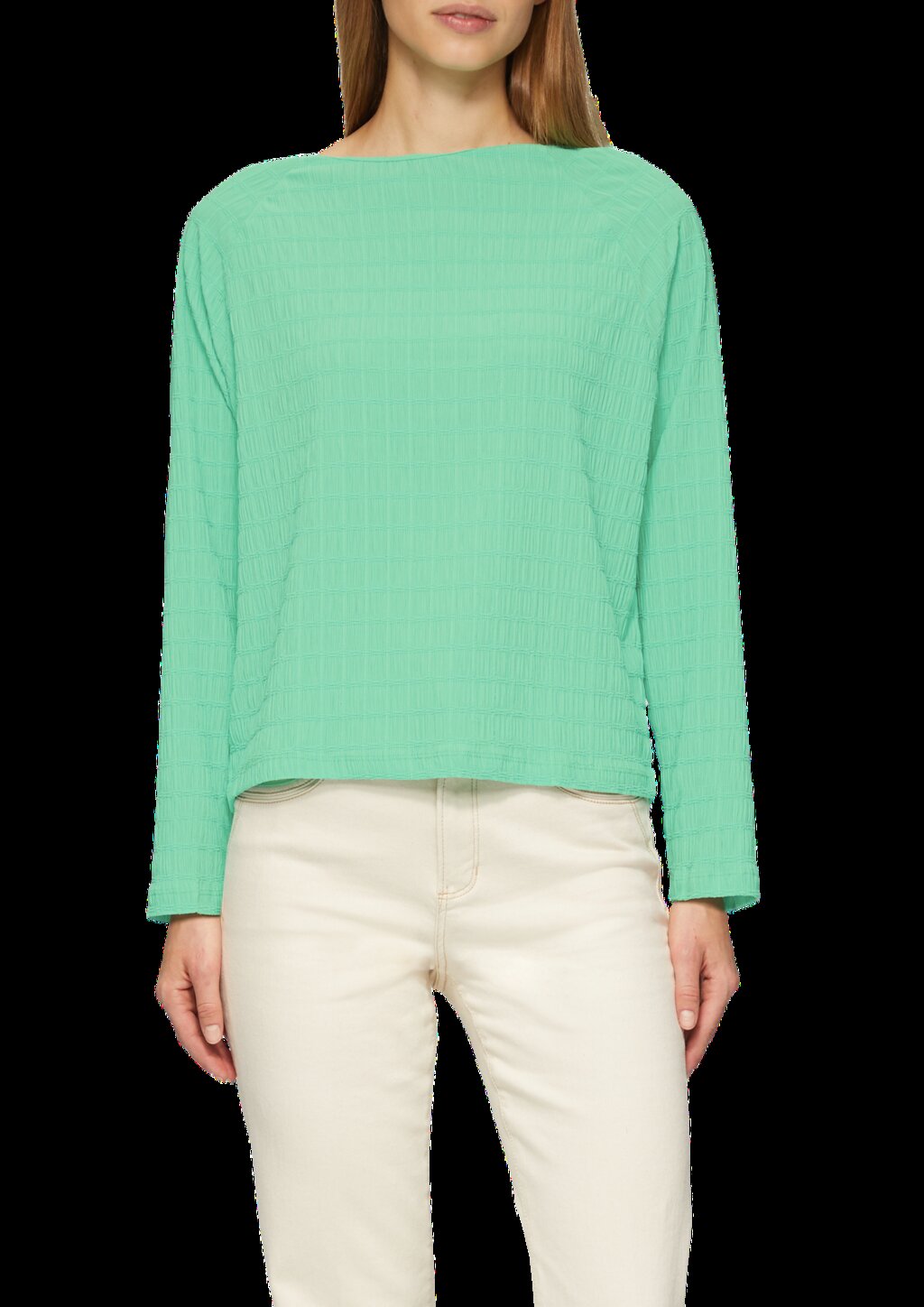 Strukturiertes Jersey-Shirt mit Raglan-Ärmeln