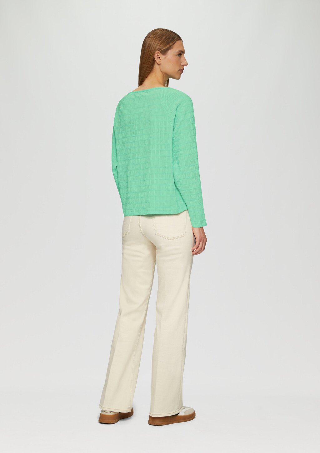 Strukturiertes Jersey-Shirt mit Raglan-Ärmeln