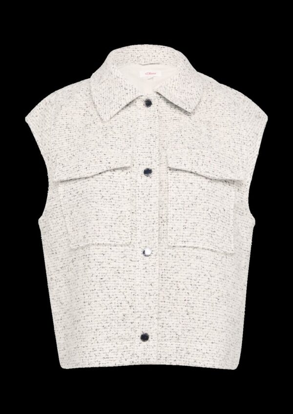 Bouclé-Weste mit aufgesetzten Taschen