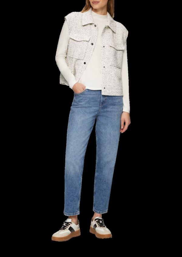 Bouclé-Weste mit aufgesetzten Taschen