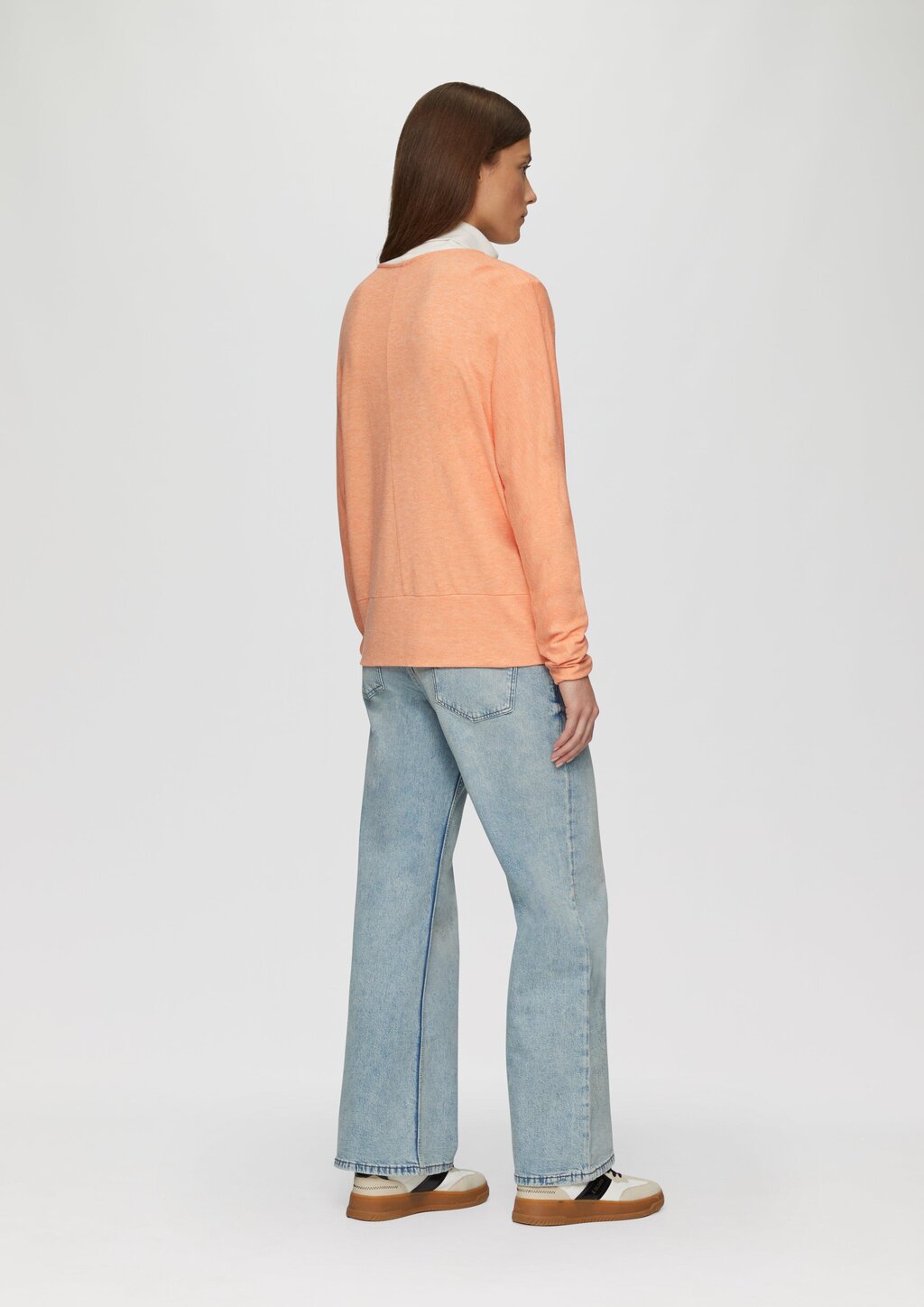 Meliertes Langarmshirt mit Fledermausärmeln