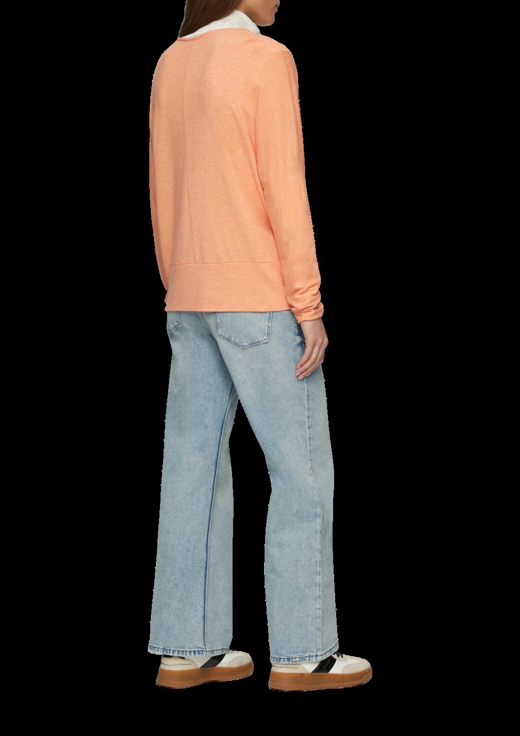 Meliertes Langarmshirt mit Fledermausärmeln