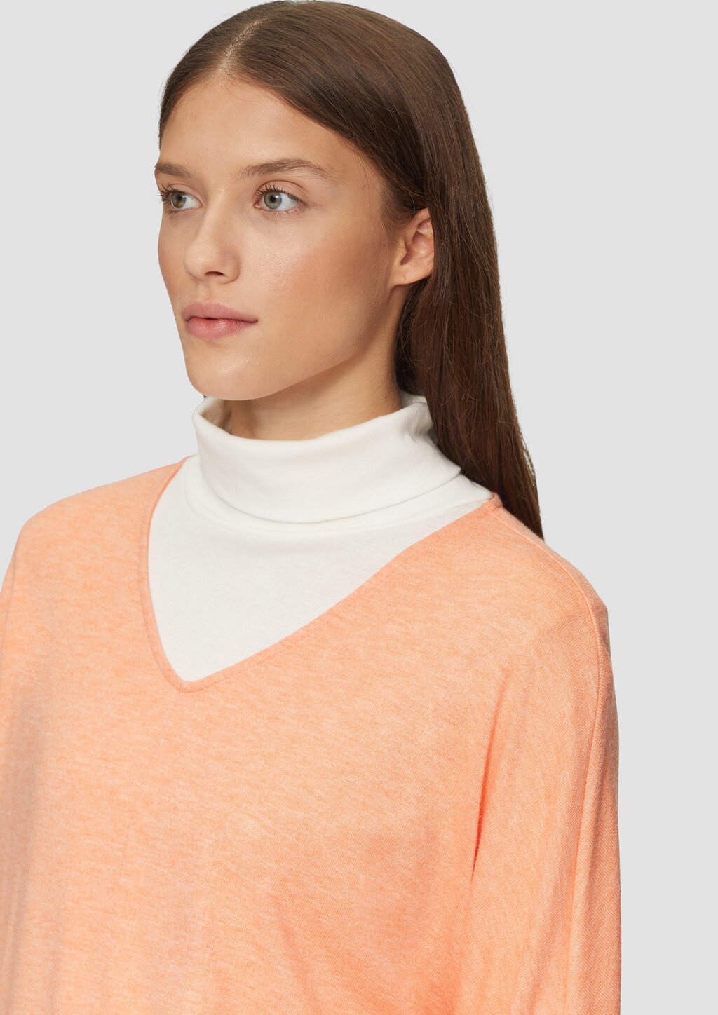 Meliertes Langarmshirt mit Fledermausärmeln