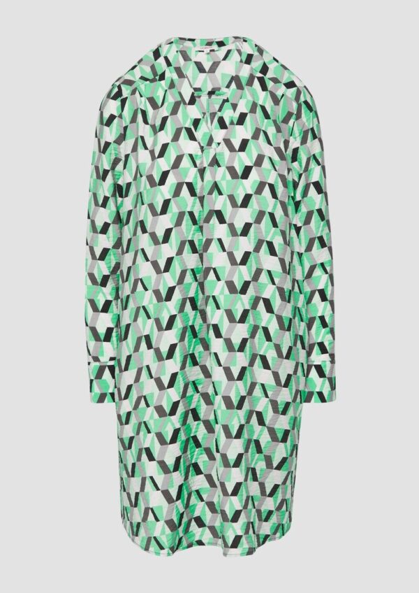 Gemustertes Kleid mit Faltendetails