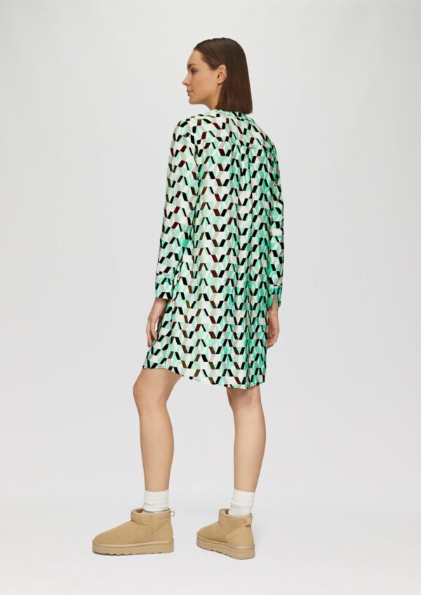 Gemustertes Kleid mit Faltendetails