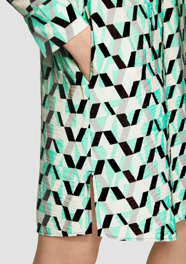 Gemustertes Kleid mit Faltendetails