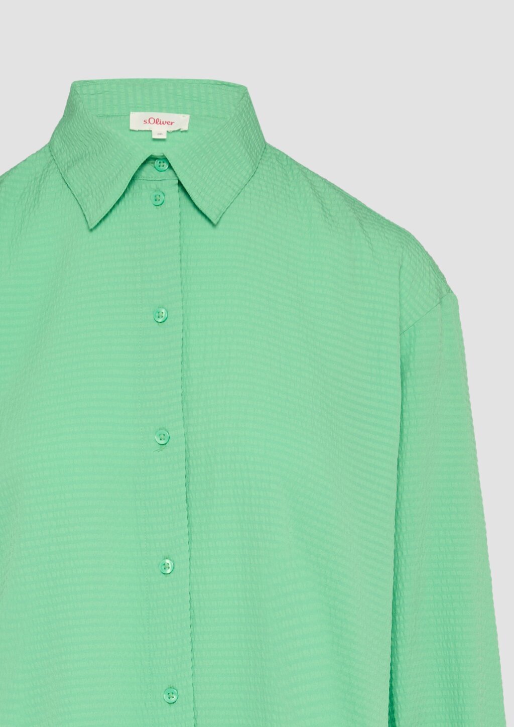 Strukturierte Hemdbluse mit Raffung