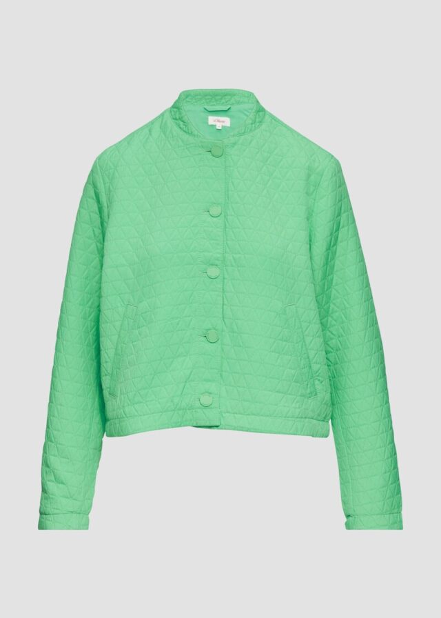 Strukturierter Blouson mit Stehkragen und Knopfleiste