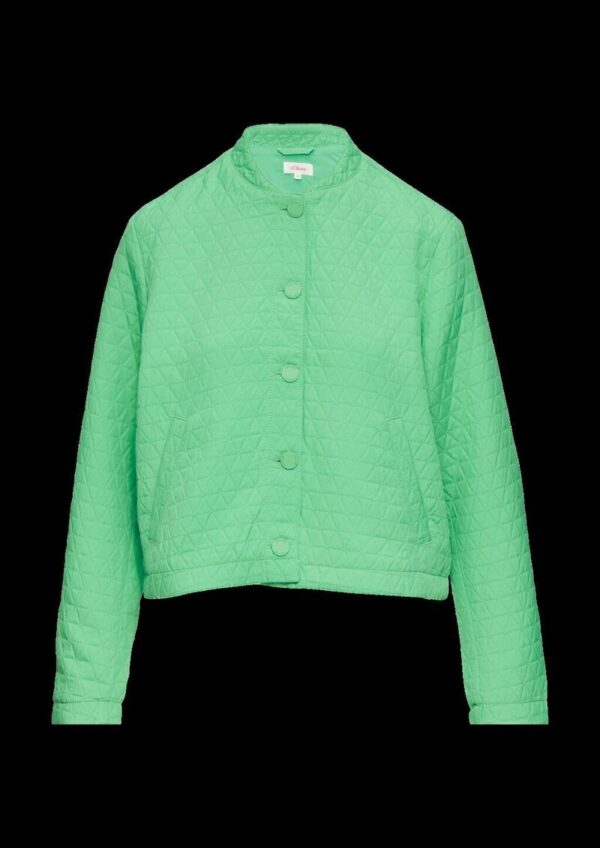 Strukturierter Blouson mit Stehkragen und Knopfleiste