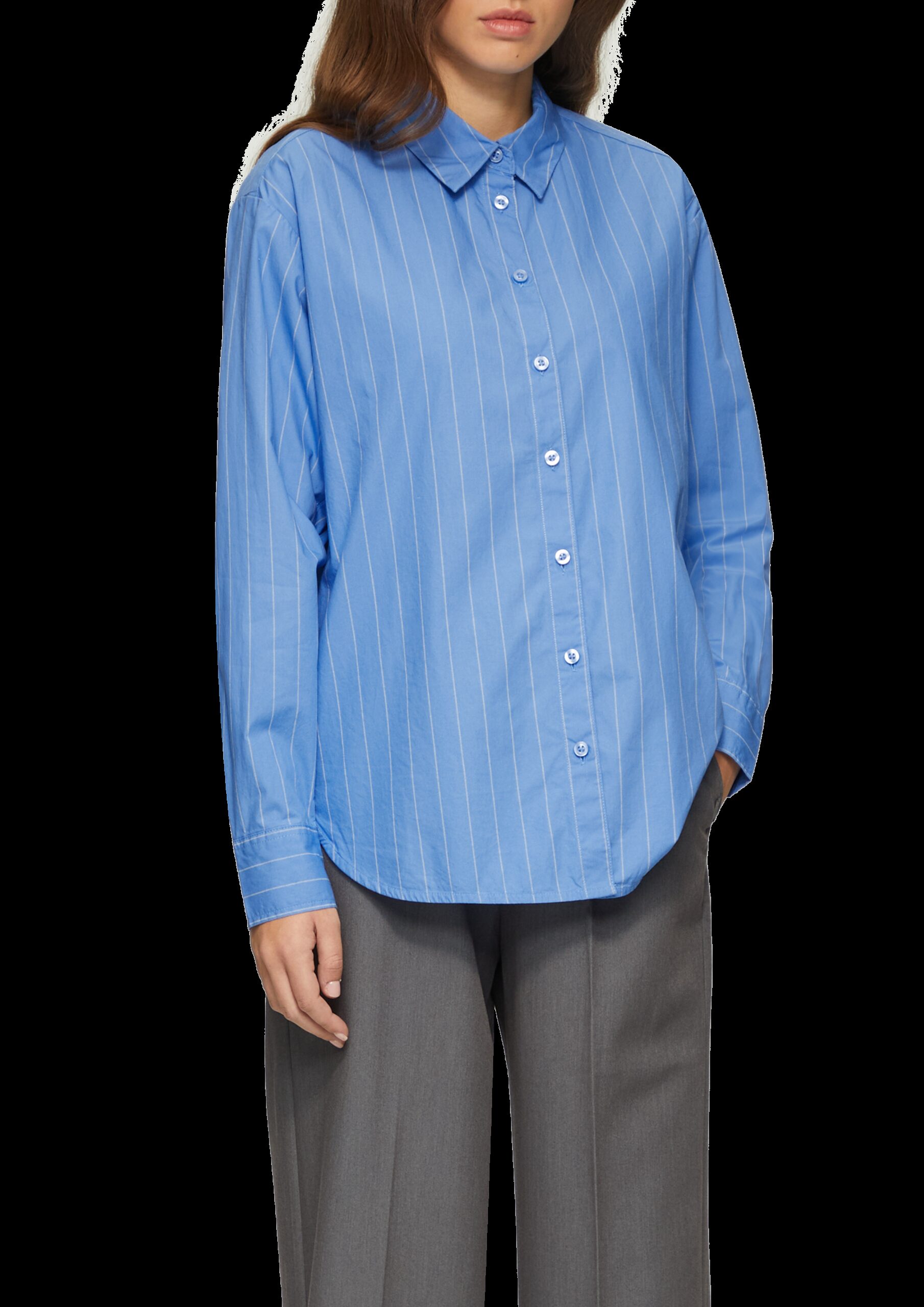 Oversized-Hemdbluse mit Nadelstreifen