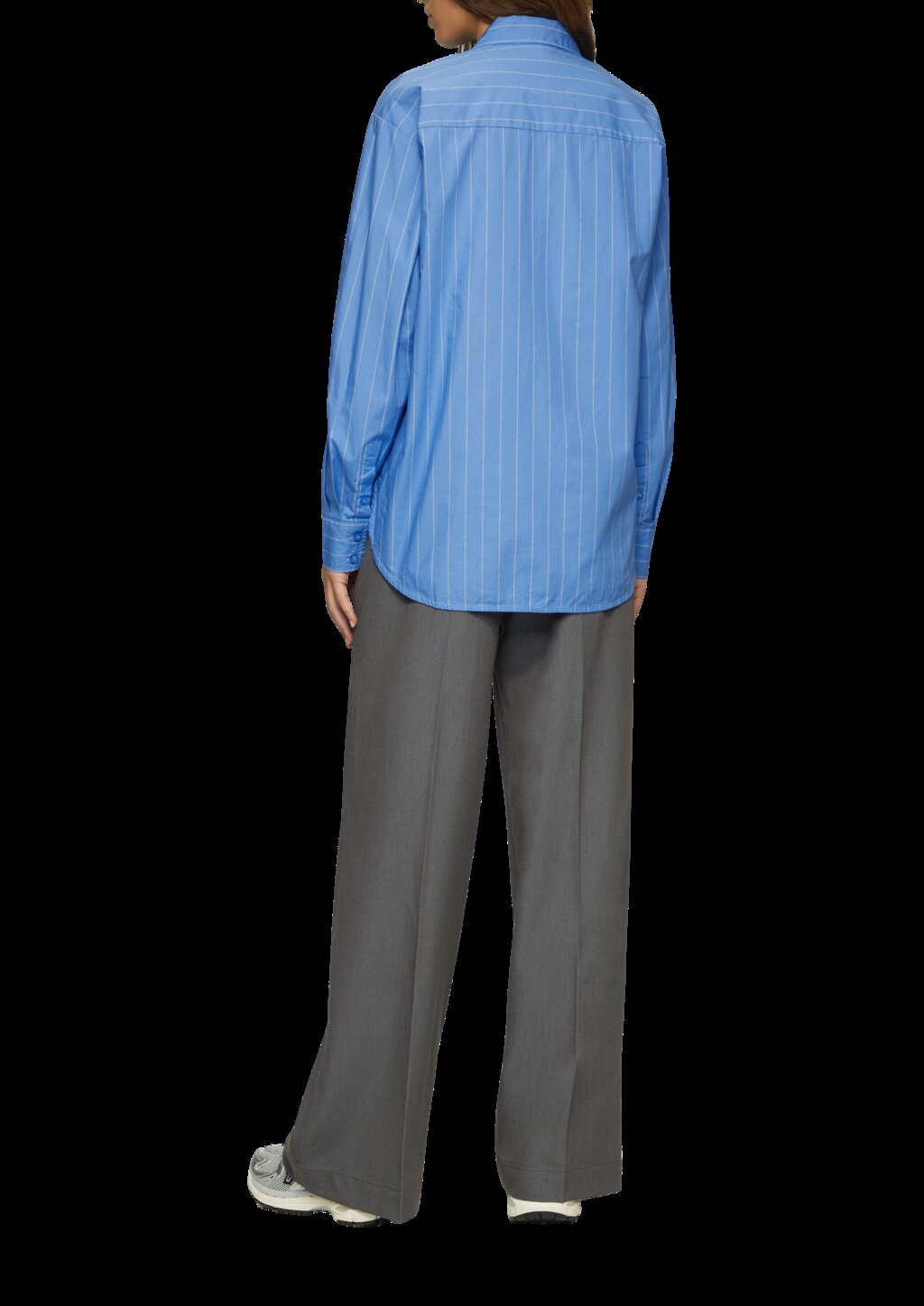 Oversized-Hemdbluse mit Nadelstreifen