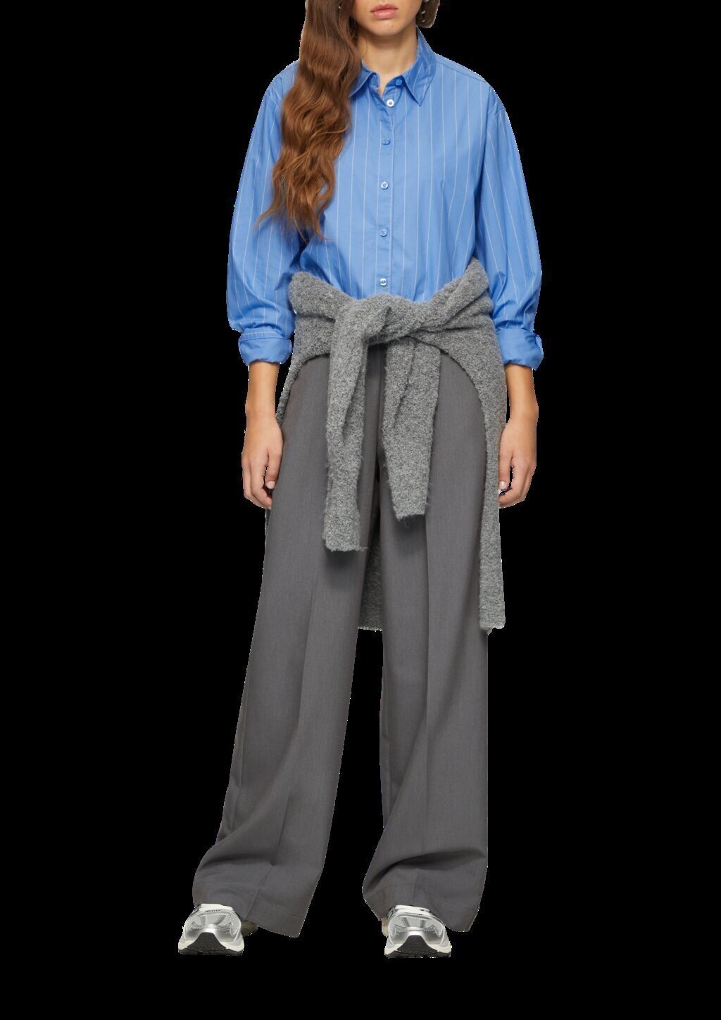 Oversized-Hemdbluse mit Nadelstreifen