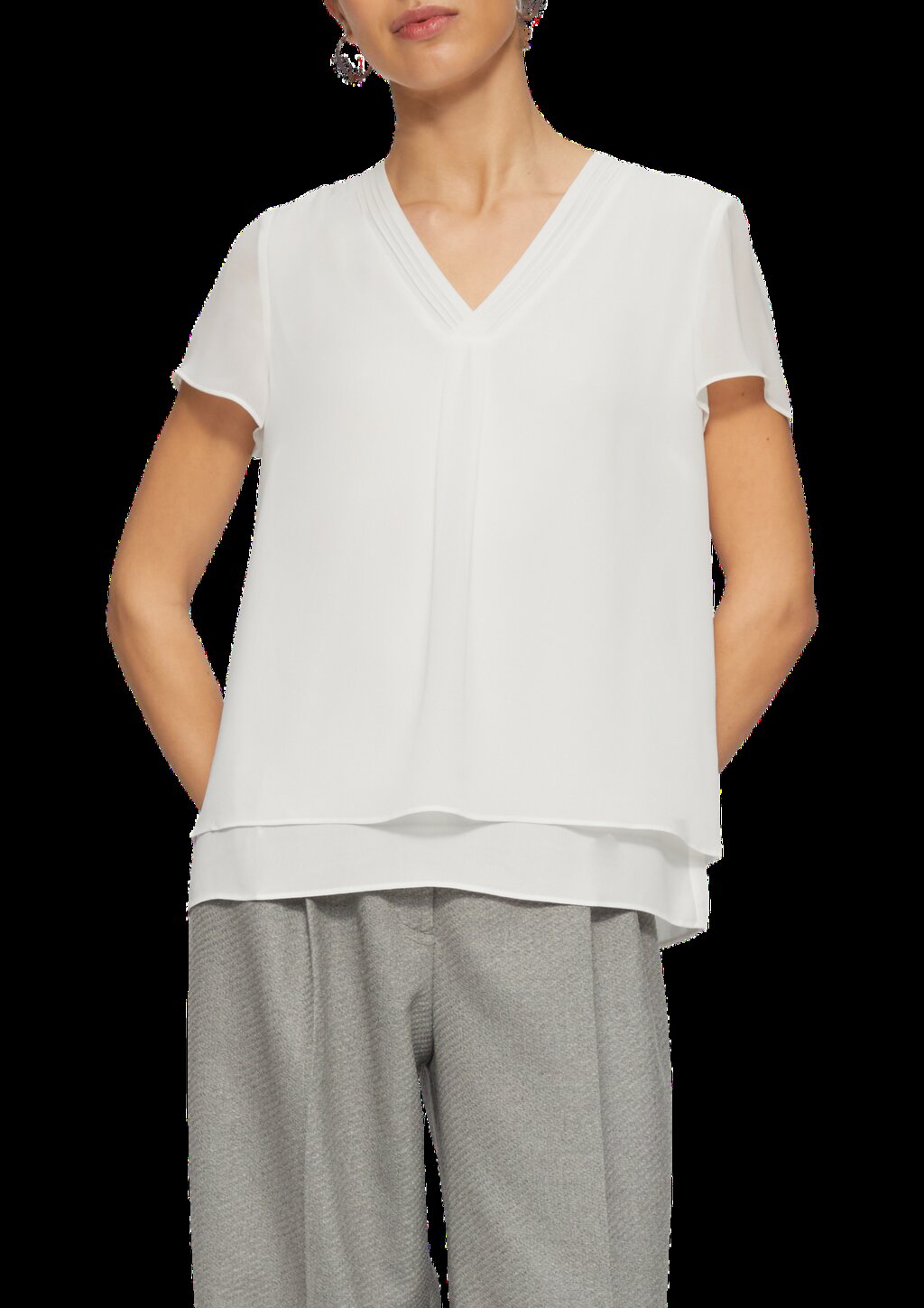 Layering-Bluse aus Chiffon