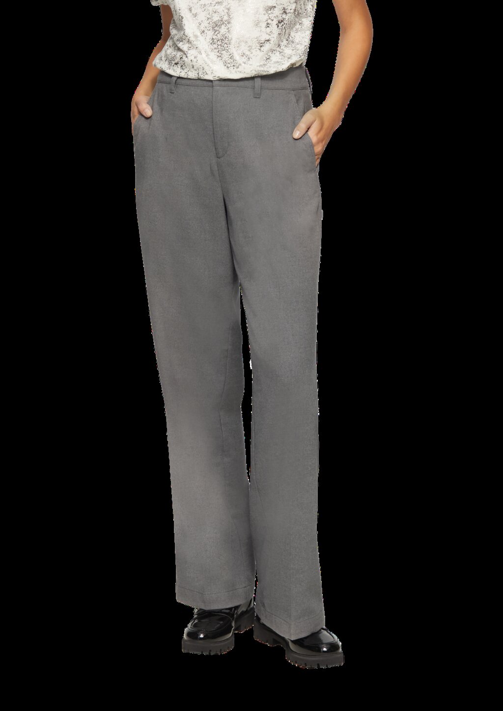 Stoffhose mit Wide Leg und Bügelfalten