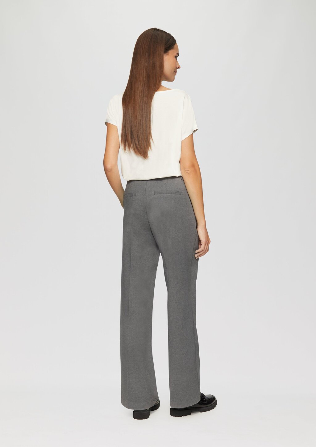 Stoffhose mit Wide Leg und Bügelfalten