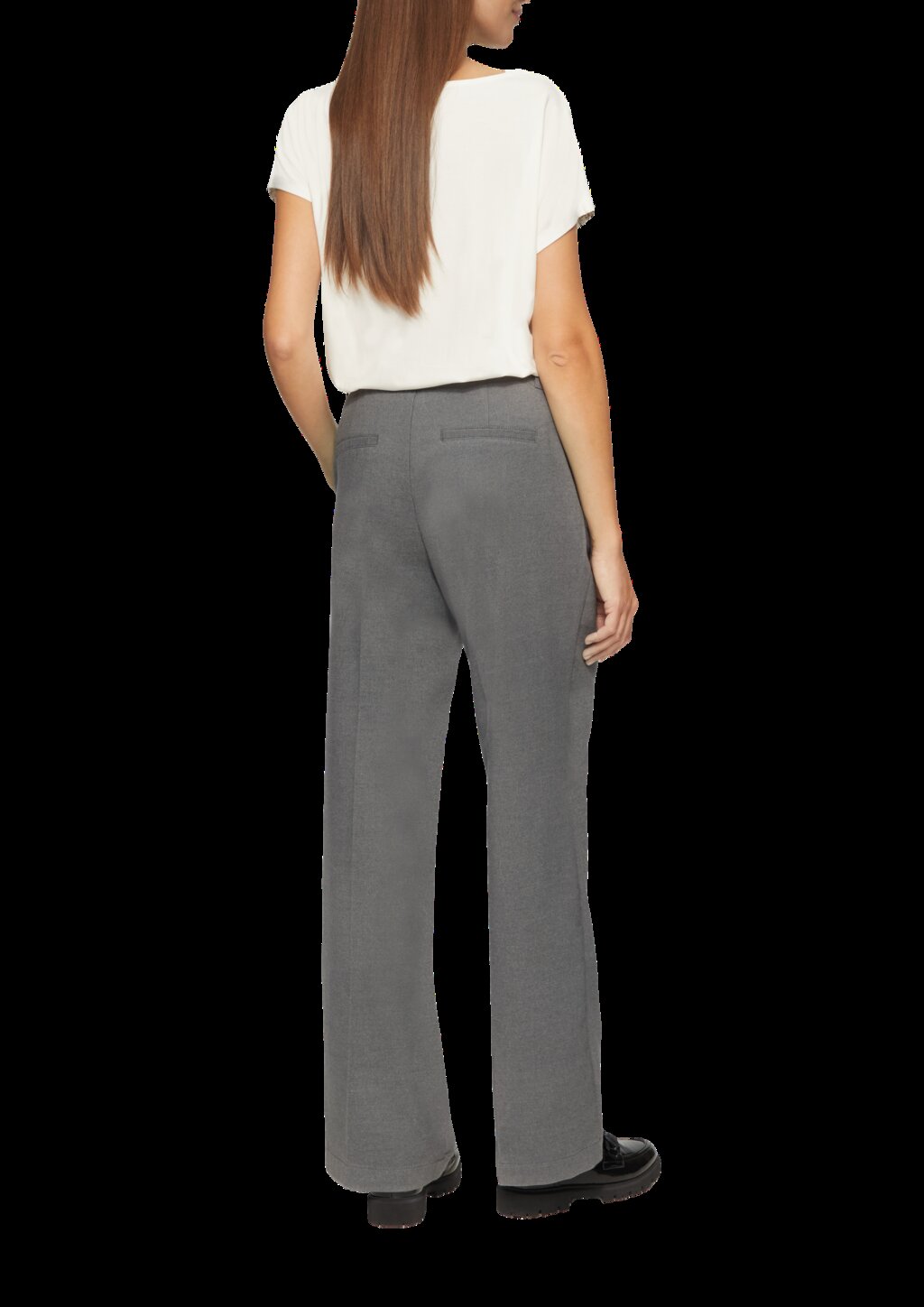 Stoffhose mit Wide Leg und Bügelfalten