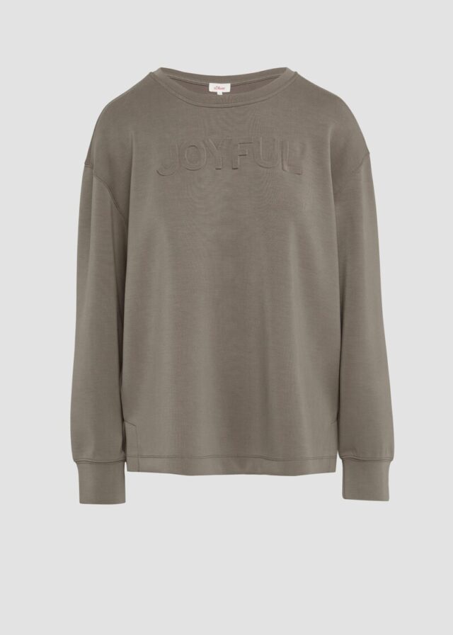 Scuba-Sweatshirt aus Modalmix mit 3D-Schriftzug