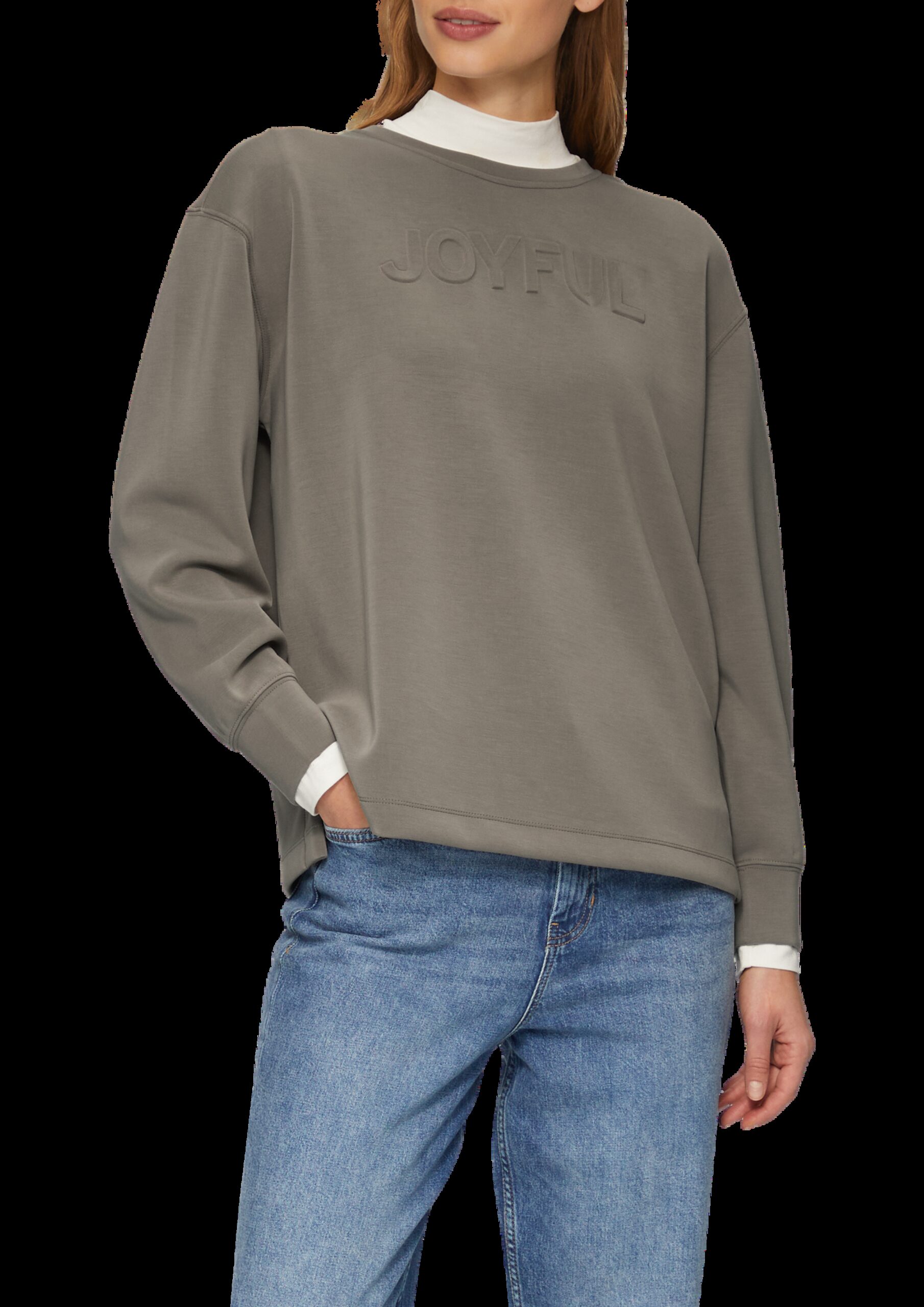 Scuba-Sweatshirt aus Modalmix mit 3D-Schriftzug