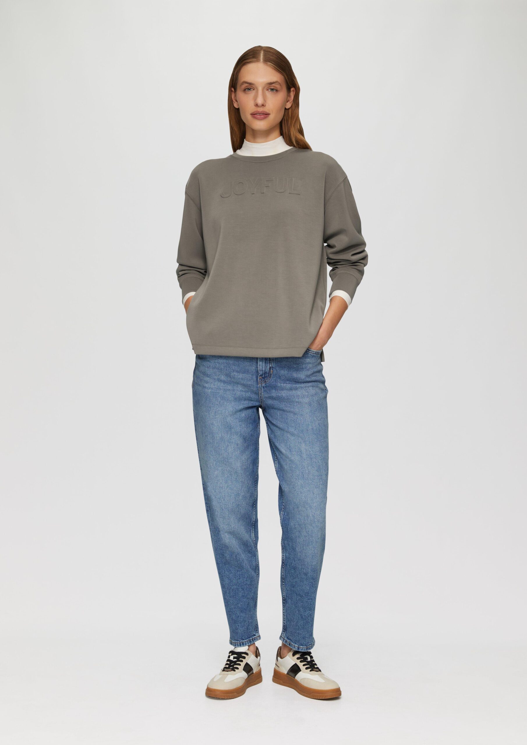 Scuba-Sweatshirt aus Modalmix mit 3D-Schriftzug